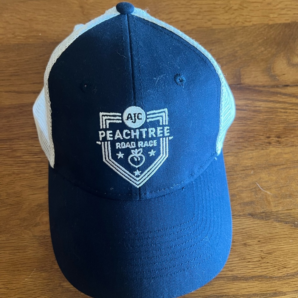 AJC Peachtree Road Race Navy and White Cap